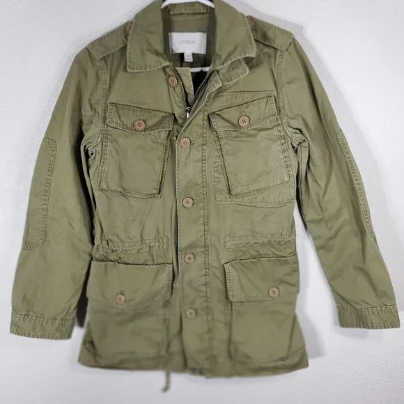 J. Crew Womans XS Boyfriend Fatigue Parka Field Cargo Jacket Utility Green - Picture 5 of 12